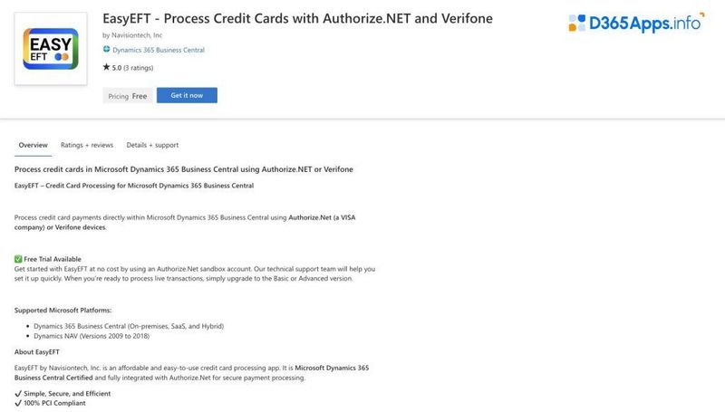 Top Dynamics Apps for Distribution Industry Easy EFT - Process Credit Cards with Authorize.NET
