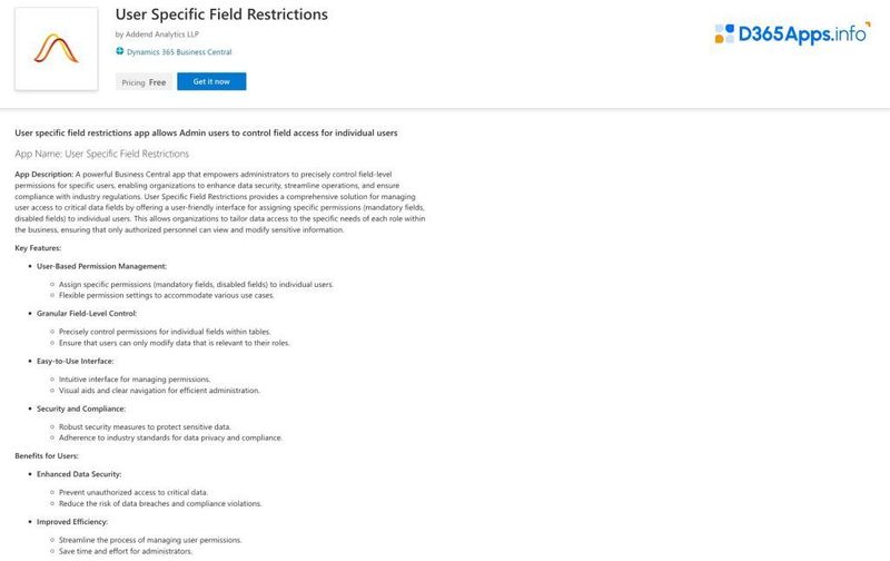 Top Dynamics Apps for Defense Intelligence Industry User Specific Field Restrictions