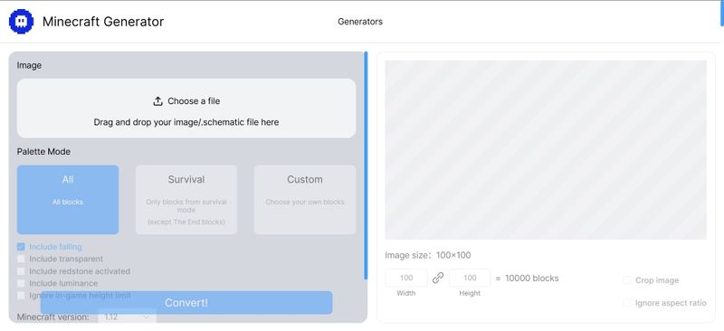 open website of pixel art generator