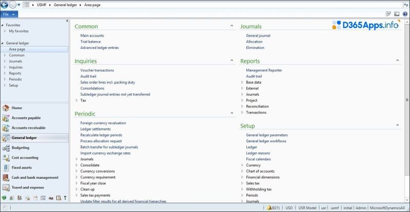 Microsoft Dynamics AX 2012 user interface
