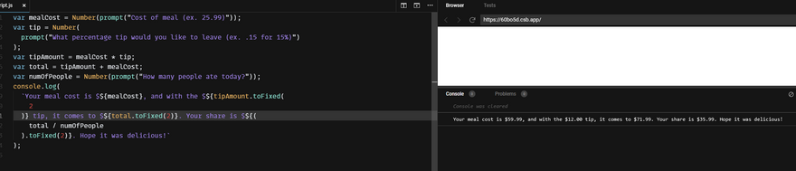 Split the check calculator statements in JS