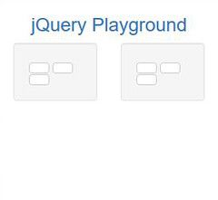 jQuery Playground with wells with three boxes in each well