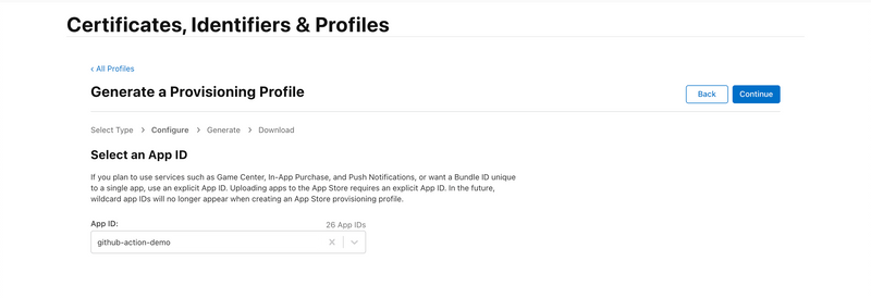 Select an App ID