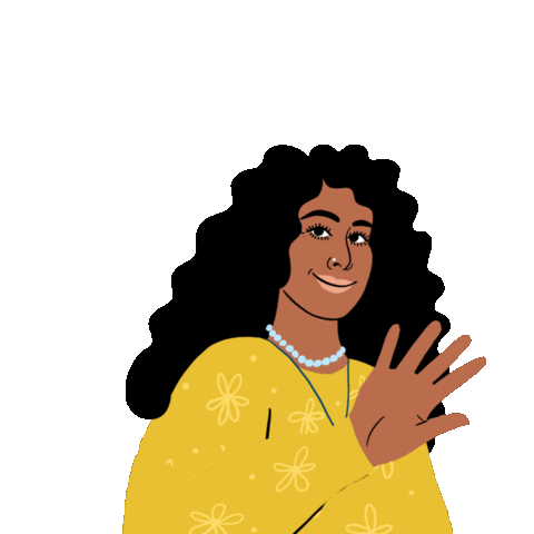 Person with a Jewish Star of David necklace waving hello