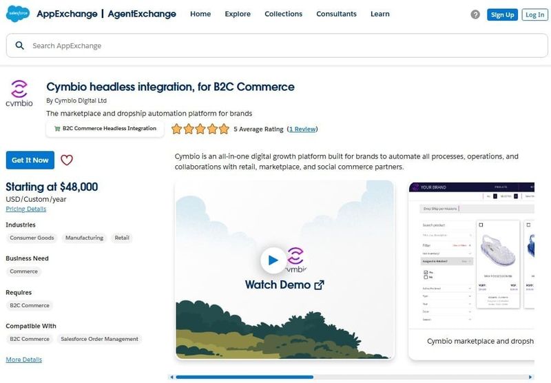 Cymbio headless integration on AppExchange