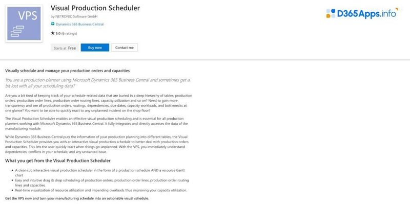 Top Operations and Supply Chain MS Dynamics Apps Visual Production Scheduler