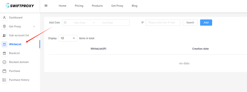 IP whitelist