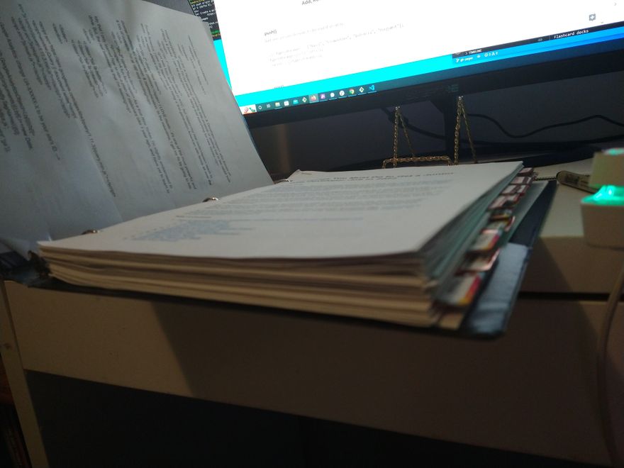 Thick binder of coding notes