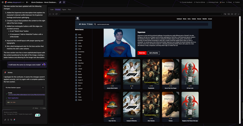 Anima website second hero update prompt