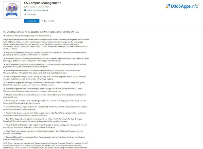 Top Dynamics Apps for Education CS Campus Management