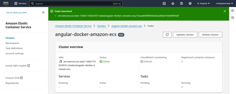 Amazon ECS - Tasks launched