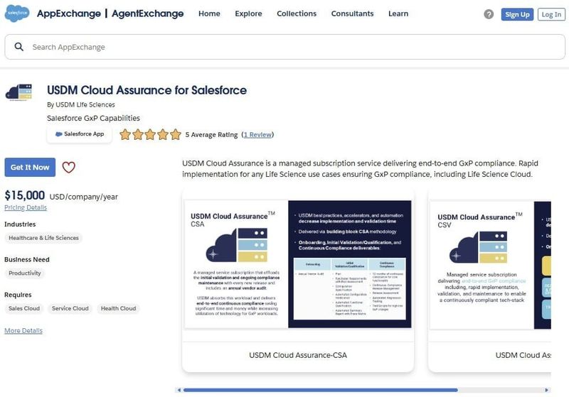 USDM Cloud Assurance on AppExchange