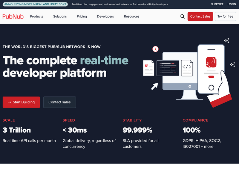 PubNub homepage