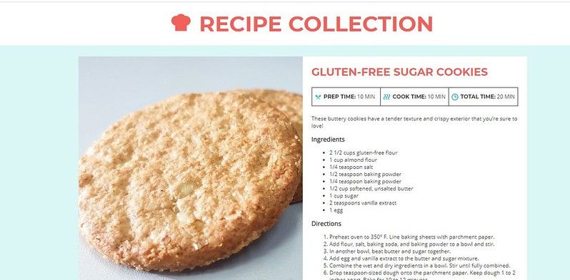 Recipe card website with styles for the recipe headlines and recipe times