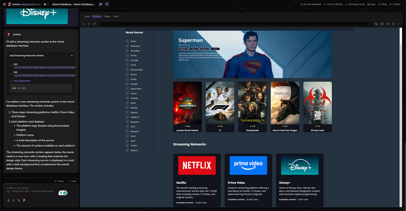 Anima Playground streaming networks section added