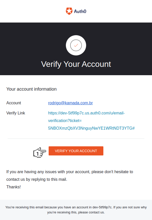 Application - Verify your account