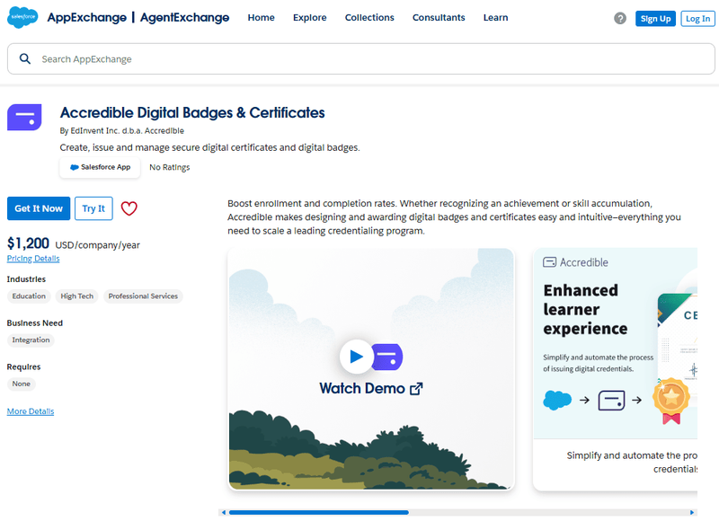 Accredible on AppExchange