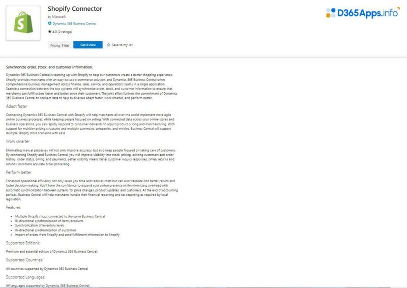 Top Commerce Dynamics 365 Apps Shopify Connector