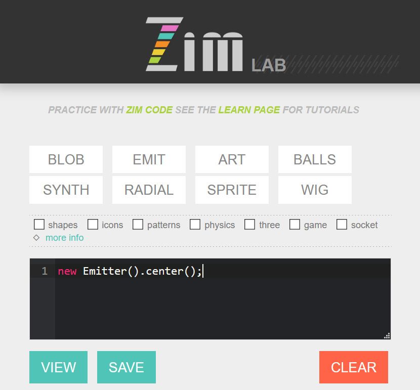 ZIM Lab for experimenting with Interactive Media Coding