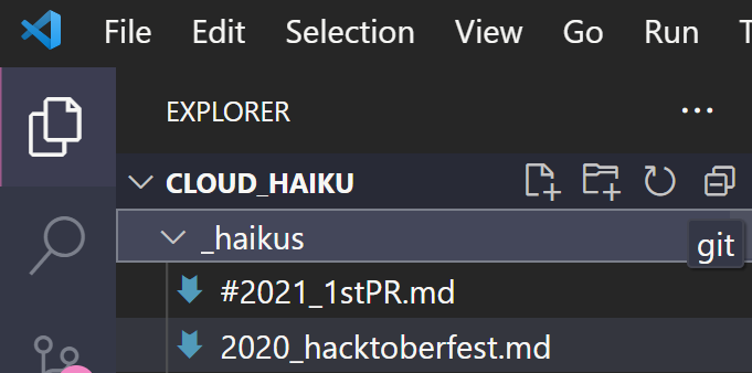 Navigate to _haiku folder and create a new file