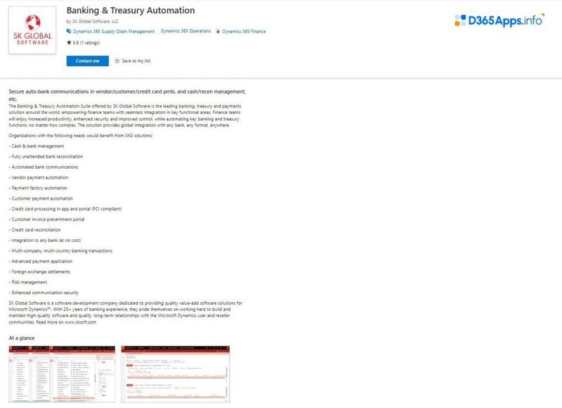 Top Finance MS Dynamics Apps Banking & Treasury Automation