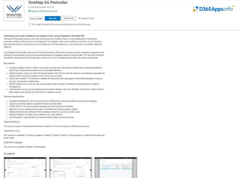 Top Geolocation Microsoft Dynamics Apps OneMap SG Postcodes