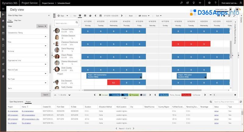Power Apps Integration PSA d365 psa schedule board