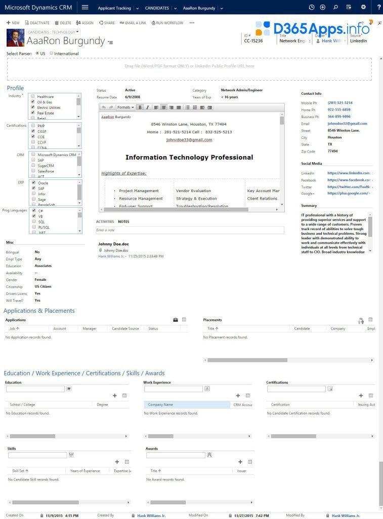Dynamics ATS CRM Review CRM integrations diagram