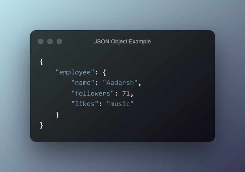 JSON Object example