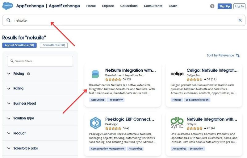 Search for Breadwinner for NetSuite on AppExchange