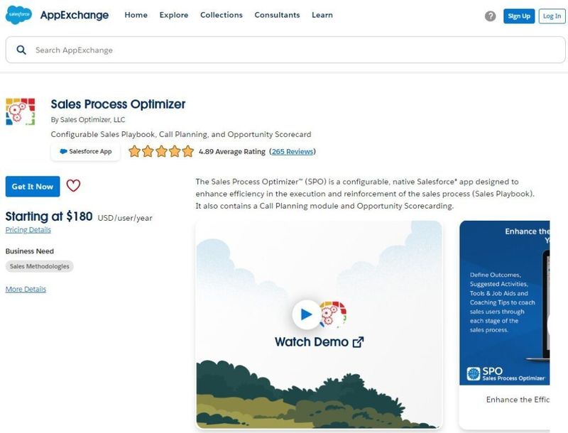 Sales Process Optimizer in AppExchange