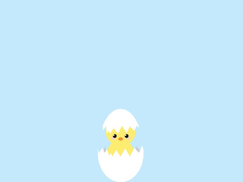 Cartoon of a chick coming out of the egg