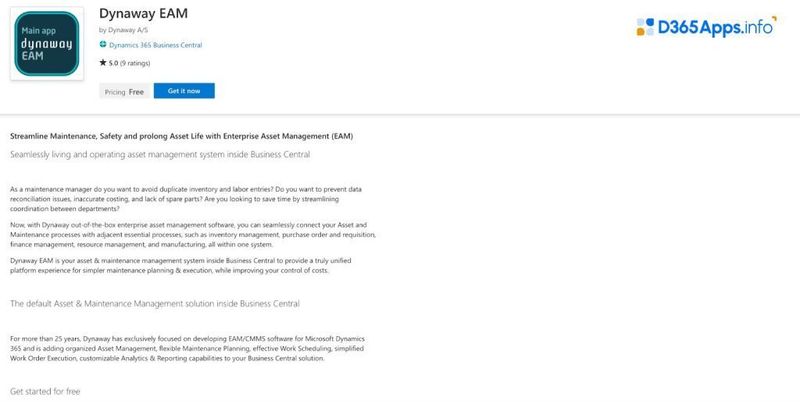 Top Operations and Supply Chain MS Dynamics Apps Dynaway EAM