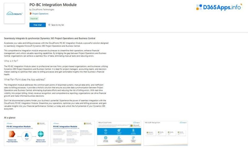 Top Collaboration Dynamics 365 Apps PO-BC Integration Module