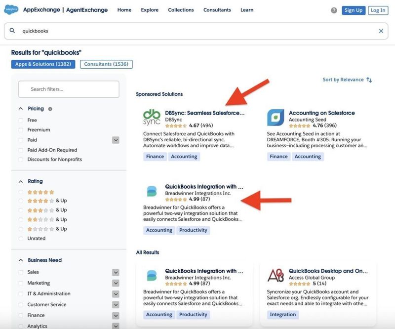 QuickBooks Integration on AppExchange