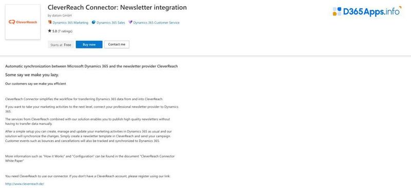 Top Dynamics Apps for Telecommunications & Media Industry CleverReach Connector Newsletter Integration