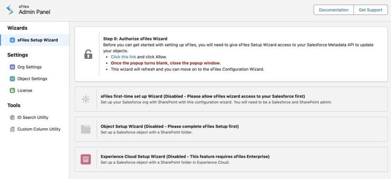 sFiles Admin Panel