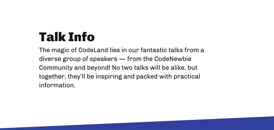 Cover image for Which CodeLand talk are you most excited about?