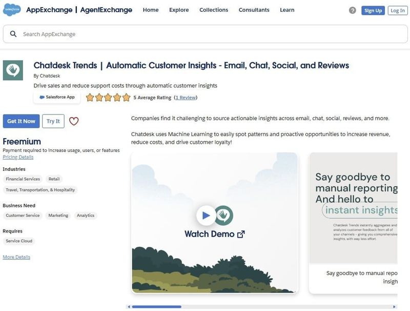 Chatdesk Trends on AppExchange