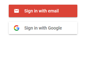 "Buttons on page for logging in with email or google account."