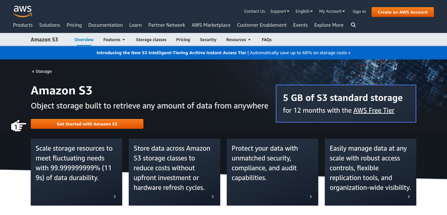 Amazon S3 - Home page