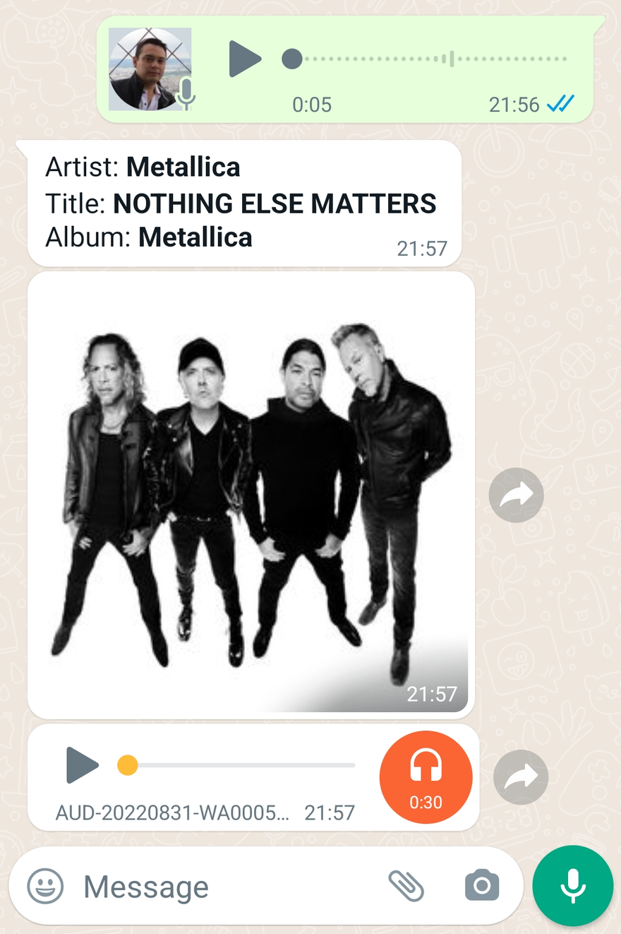 Application WhatsApp - Music recognition