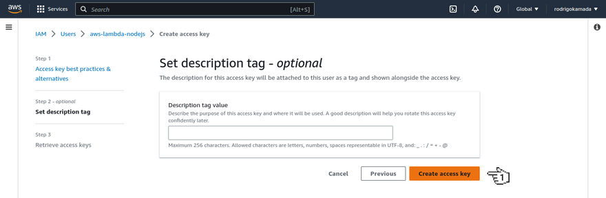 AWS Lambda - Set description tag