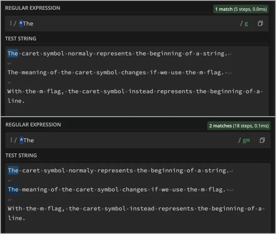 Regex m flag