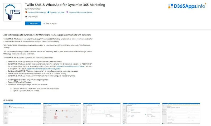 Top Marketing Apps Twilio SMS & WhatsApp for Dynamics 365 Marketing