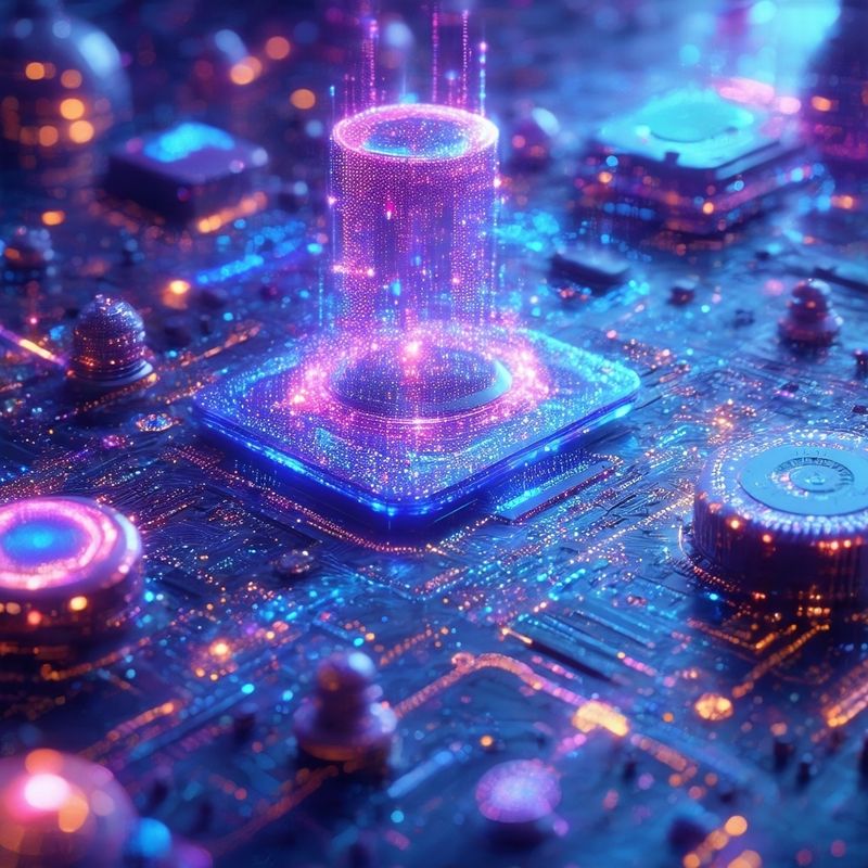 Cinematic macro shot of advanced interface for mac...