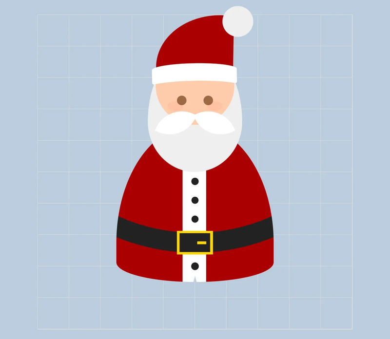 Santa's head and body with details