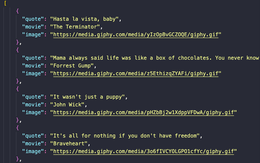 Movies json file