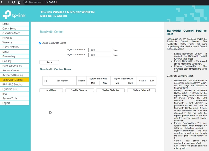 What a standard Admin panel looks like