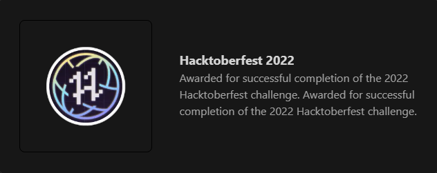 Hacktoberfest 2022 badge